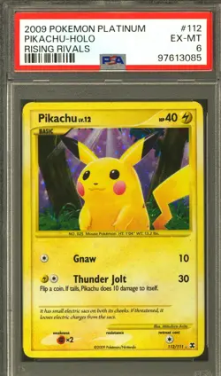 Pokemon Rising Rivals Pikachu 112/111 PSA 6 - Image 1