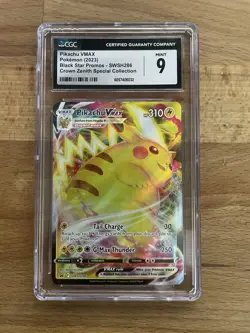 2023 POKEMON SWSH BLACK STAR PROMO #286 FULL ART/PIKACHU VMAX CGC 9 - Image 1