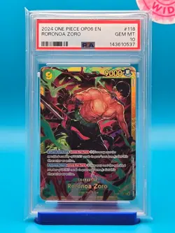 PSA 10 - 2024 ONE PIECE OP06-WINGS OF THE CAPTAIN 118 RORONOA ZORO - Image 1