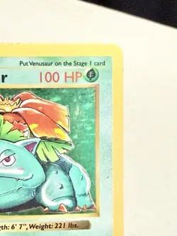 Vintage Pokemon Venusaur Base Set Shadowless Holo Rare 15/102 Card - Image 3