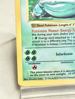 Vintage Pokemon Venusaur Base Set Shadowless Holo Rare 15/102 Card - Image 5