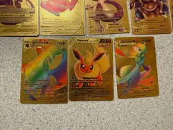 LOT OF 13 Gold Foil Card Lot VMAX GX EX Rare Holo Pokemon. MEW MEWTWO, FAN ART - Image 2