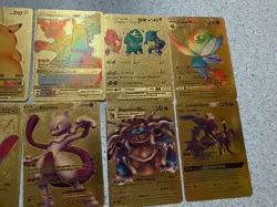 LOT OF 13 Gold Foil Card Lot VMAX GX EX Rare Holo Pokemon. MEW MEWTWO, FAN ART - Image 4