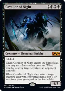 MTG - CAVALIER OF NIGHT - M20/Core Set 2020 (M) - Image 1