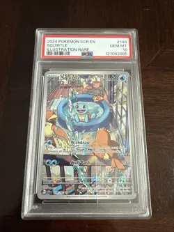 Pokemon TCG Squirtle Stellar Crown Illustration Card 148/142 - Image 1