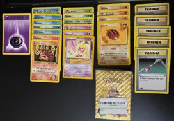 Pokemon Gold Foil Card Deck Sealed Unopened Pack + 23 Loved vintage bonus Cards - Image 1