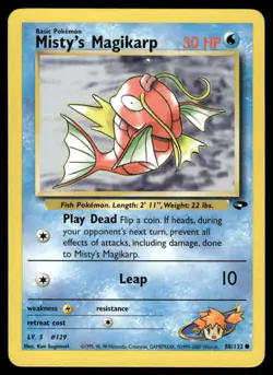 Pokemon Cards Misty's Magikarp 88/132 Unlimited Gym Challenge WOTC Common NM - Image 1