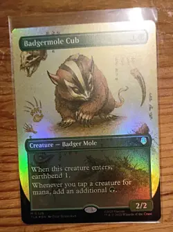 Magic The Gathering Badgermole Cub Borderless Foil Avatar *SHIPS NOW* - Image 1