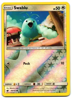 Swablu 79/111 - Crimson Invasion Common Pokemon TCG Reverse Holo - LP Card - Image 1