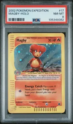 PSA 8 - 2002 POKEMON EXPEDITION MAGBY #17 - HOLO - Image 1