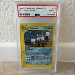 Pokemon Expedition #24 Poliwrath Holo PSA 8 NM-MT - Image 1