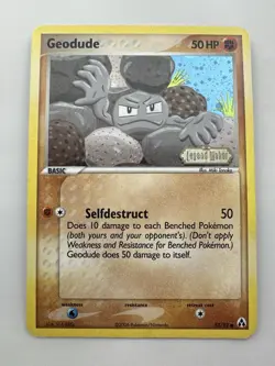 Geodude 53/92 EX Legend Maker Pokemon Card Reverse Holo SWIRL MP-/HP - Image 2
