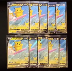 (10) Lot Pokemon Celebrations Surfing Pikachu V (008/025) Full Art Holo Rare! - Image 1