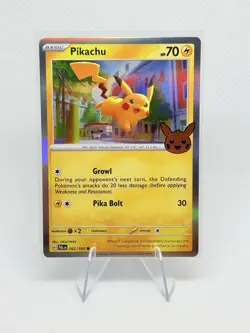 2024 Pokemon TCG Trick or Trade - Pikachu Reverse Holo #062/193 NM - Image 1