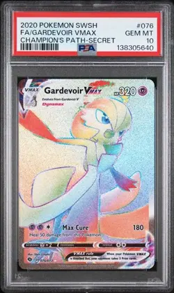 2020 POKEMON SWORD & SHIELD CHAMP'S PATH SECRET FULL ART/GARDEVOIR VMAX PSA 10 - Image 1