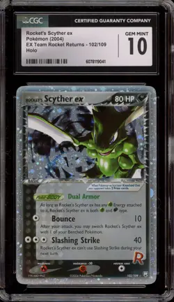 Pokemon Rocket's Scyther ex EX Team Rocket Returns Holo Ultra Rare #102 CGC 10 - Image 1