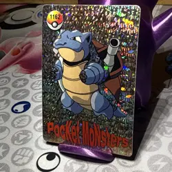 Pokemon Blastoise Vintage Pocket Monsters Vending HOLO Prism Sticker 1162 - Image 3