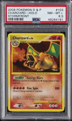 2008 POKEMON DIAMOND & PEARL STORMFRONT #103 CHARIZARD-HOLO PSA 8.5 - Image 1