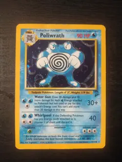 Pokemon Poliwrath 15/130 Base Set 2 Holo Rare MP - Image 1