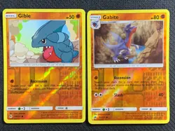 Gible 60/131 +Gabite 61/131 Common Reverse Holo SM Forbidden Light Pokemon - Image 1