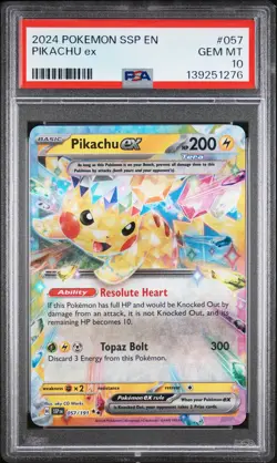 PSA 10 - Pikachu ex 057/191 SV Surging Sparks - Pokemon - Image 1