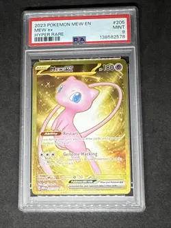 PSA 9 Mew EX Gold 205/165 English Pokemon 151 Scarlet & Violet Hyper Rare Holo - Image 1