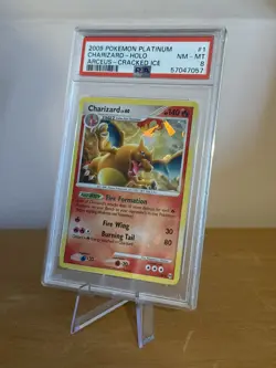 POKEMON CHARIZARD 1/99 CRACKED ICE PLATINUM ARCEUS PSA 8 - Image 1