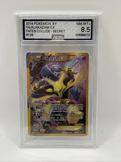 2016 Pokemon XY Fates Collide 125 Alakazam EX Full Art Secret AGS 8.5 Near Mint - Image 1