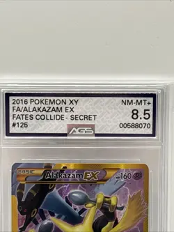 2016 Pokemon XY Fates Collide 125 Alakazam EX Full Art Secret AGS 8.5 Near Mint - Image 2