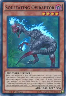 Yugioh! LP Souleating Oviraptor - SR04-EN002 - Super Rare - 1st Edition Lightly - Image 1