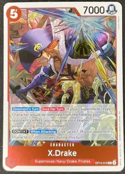 One Piece X.Drake OP-14-016 The Azure Sea's Seven Rare NM - Image 1