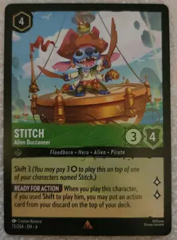 Disney Lorcana TCG Stitch Alien Buccaneer 72/204 Azurite Sea NM - Image 1