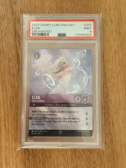 2023 DISNEY LORCANA TCG ELSA - SPIRIT OF WINTER 207 EN 1 ENGLISH PSA 9 MINT - Image 3