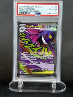 Pokemon Ascended Heroes Mega Gengar EX 269/217 PSA 10 Mega Attack Rare GEM MINT - Image 1