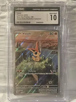 Pokemon 2025 Victini 208 Black Star Promo Unova Illustration Collection CGC 10 - Image 1