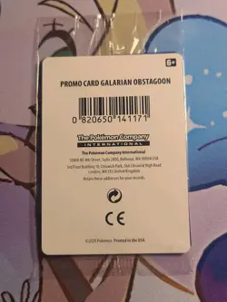 Pokemon Sword & Shield Stamped Promo Card Galarian Obstagoon 119/202 Holo Sealed - Image 2