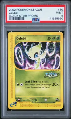 2002 POKEMON LEAGUE PROMO BLACK STAR #50 CELEBI PSA 9 - Image 1
