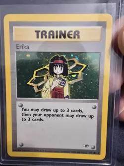 Pokemon TCG Erika Trainer Card 16/132 Holo Rare 2000 Gym Heroes NM - Image 1