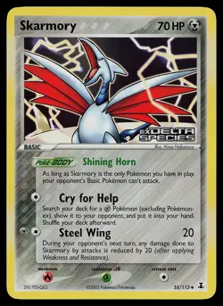 Pokemon Card - Skarmory Delta Species 55/113 Uncommon Reverse Holo Stamped - Image 1