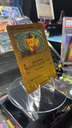 Special Delivery Pikachu Gold Foil Fan Art Textured Collector Pokemon Card - Image 2