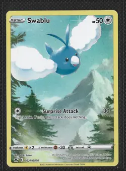 SWABLU GG27/GG70 HOLO CROWN ZENITH GALARIAN GALLERY POKEMON NM - Image 1