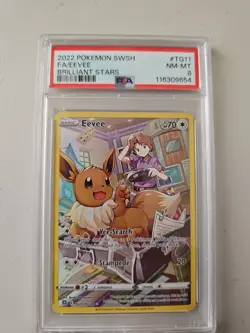 Pokemon PSA 8 2022 EEVEE BRILLIANT STARS - Image 1