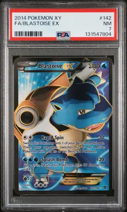 2014 POKEMON XY #142 FULL ART/BLASTOISE EX PSA 7 - Image 1