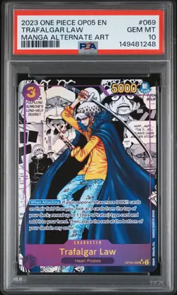2023 ONE PIECE OP05-AWAKENING OF THE NEW ERA #069 TRAFALGAR LAW PSA 10 - Image 1