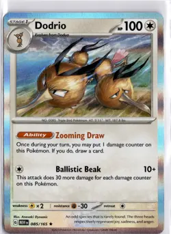 Dodrio 085/165 Holo Rare Scarlet & Violet 151 Pokemon Trading Card TCG - Image 1