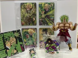 Super Dragon Ball Heroes Broly Promo Card Set of 4 + Acrylic Stand Keychains lot - Image 1