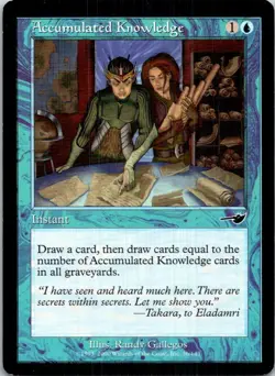 Accumulated Knowledge Magic The Gathering Nemesis Light Play - Image 1