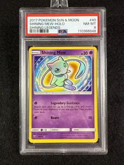 2017 PSA 8 NM-MT Pokemon Shining Mew 40/73 Shining Legends Holo - Image 1