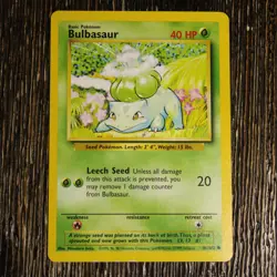 Pokemon TCG Base Set Bulbasaur #044/102 Lightly Played - Image 1