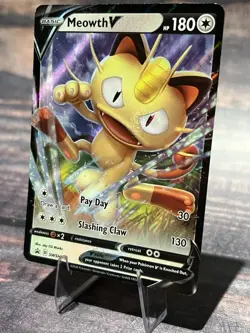 Pokemon TCG Meowth V SWSH Black Star Promos SWSH004 Holo Promo - LP - Image 3